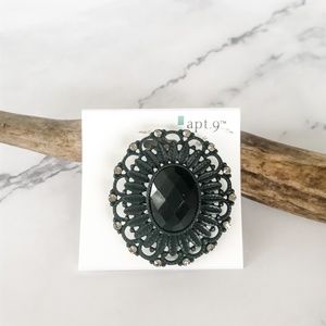 Black Apt 9 Brooch